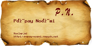 Pápay Noémi névjegykártya